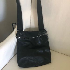 Longchamp black leather crossbody